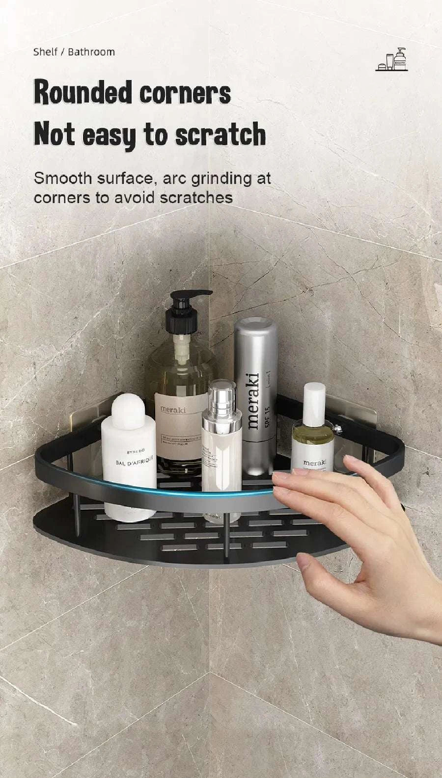 Bathroom Shelves Wall Mounted No Drill Space Aluminum Shower Corner Caddy Storage Shelf Kitchen Organizer Rack Floating Shelf Writings On The Wall 