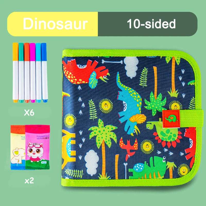 Montessori Portable Painting Book Set Magic Blackboard Coloring Pen Wiping Reusable Drawing Diy Puzzle Educational Toys Writings On The Wall 