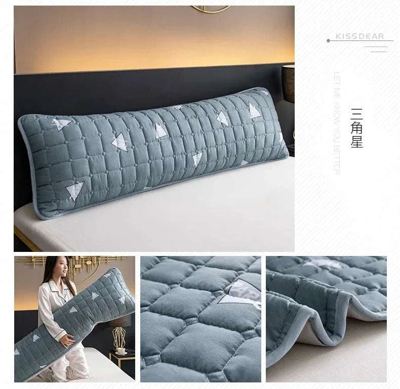 Solid Color Quilted Design Long Pillowcase Bedding Body Pillow Cover Pillow Case For Healthy Standard 48*120cm/48*150cm/48*180cm Writings On The Wall 