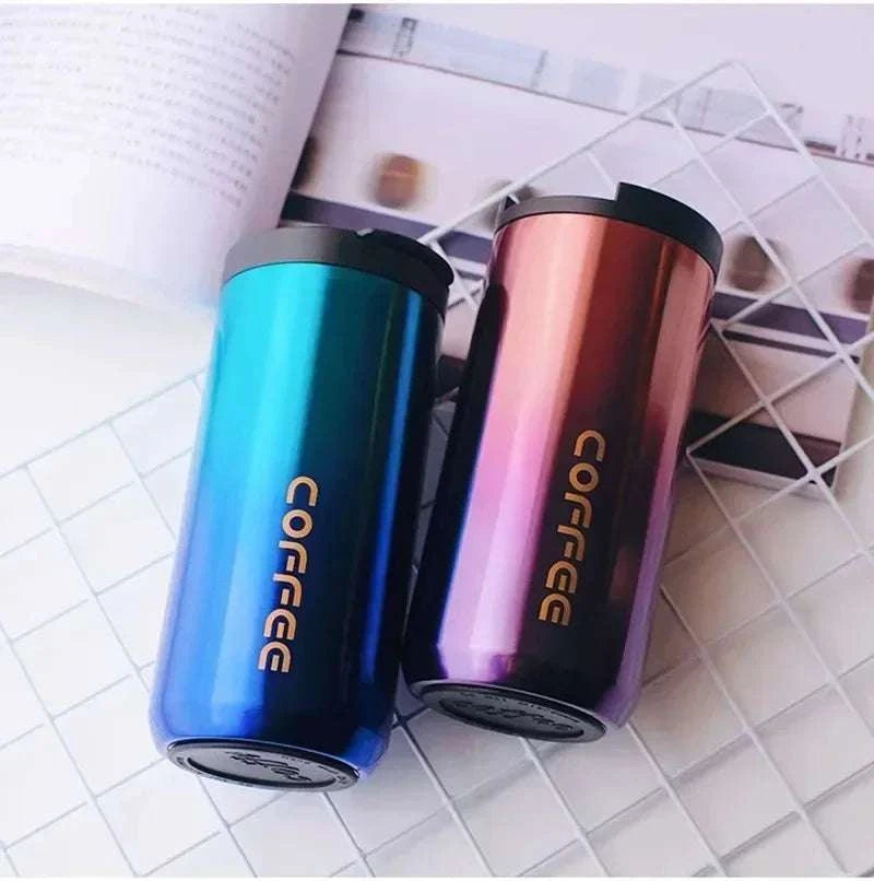 High Quality 304 Stainless Steel Travel Coffee Mug 400ML Double Wall Insulated Leak Proof Cup for Home Office Christmas Present Writings On The Wall 