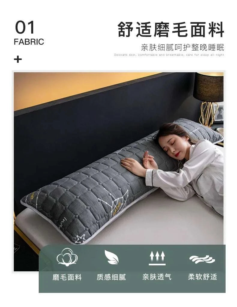 Solid Color Quilted Design Long Pillowcase Bedding Body Pillow Cover Pillow Case For Healthy Standard 48*120cm/48*150cm/48*180cm Writings On The Wall 