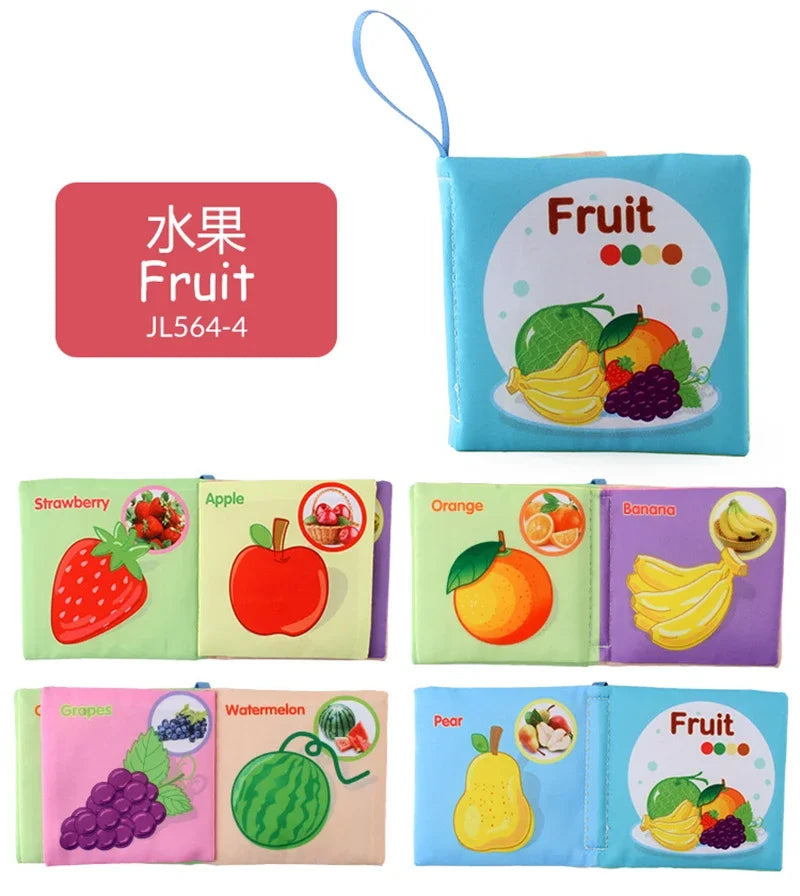 Baby Fabric Books 0-12 Monthes Educational Infant Early Learning Cloth Book Newborn Develop Cognize Reading Puzzle Toys