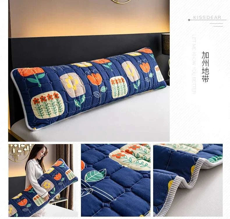 Solid Color Quilted Design Long Pillowcase Bedding Body Pillow Cover Pillow Case For Healthy Standard 48*120cm/48*150cm/48*180cm Writings On The Wall 