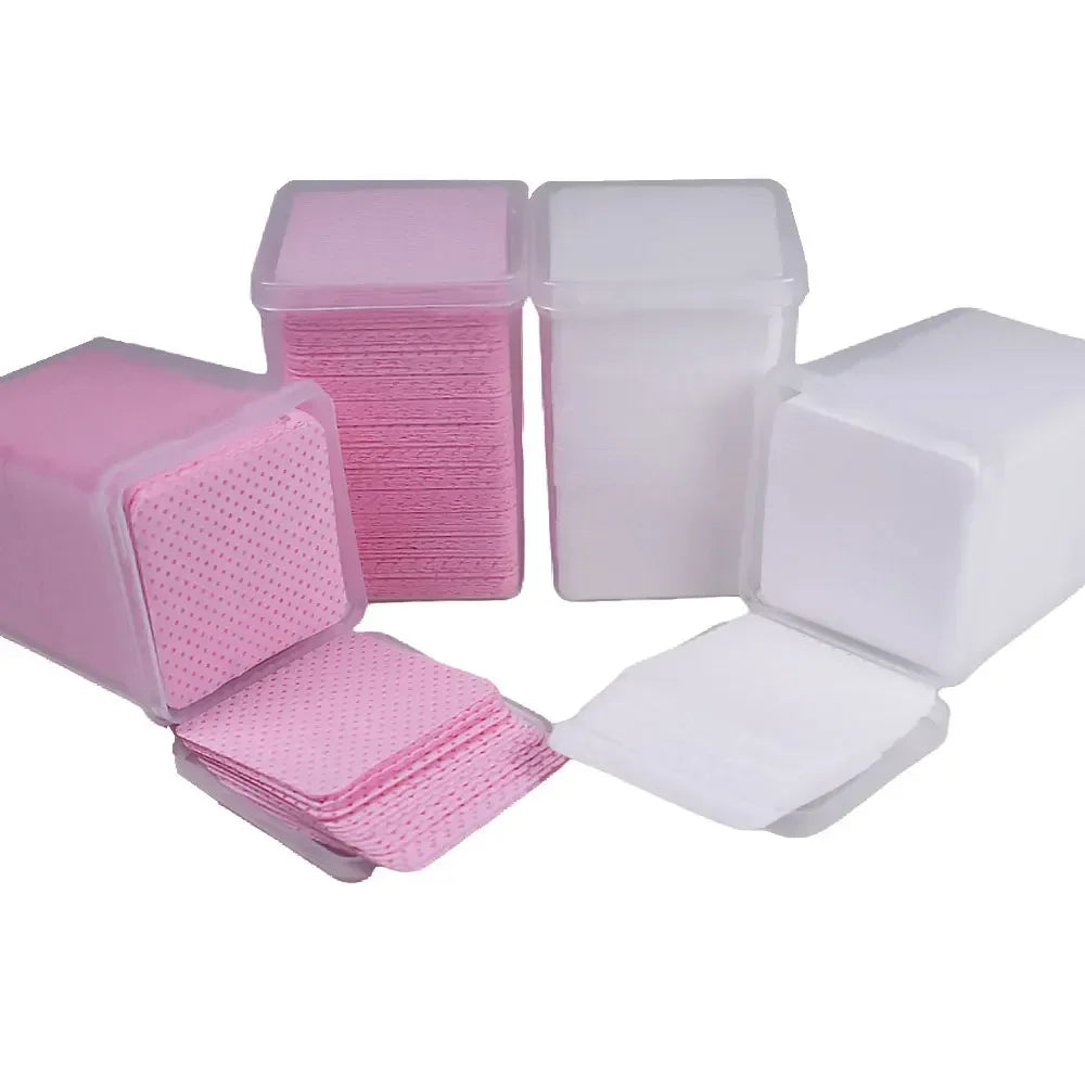200PCS/Box Disposable Remover Cotton Pad Wipes Nail Polish Eyelashes Glue Cleaner Lint-Free Paper Pad Cleaning Manicure Supplies