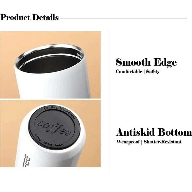 High Quality 304 Stainless Steel Travel Coffee Mug 400ML Double Wall Insulated Leak Proof Cup for Home Office Christmas Present Writings On The Wall 