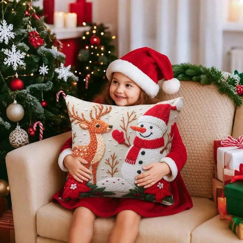 4pcs Merry Christmas Cushion Cover Home Decorations 2025 Christmas Ornament Pillow Case Xmas Navidad Gifts New Year Gifts 2026 Writings On The Wall 