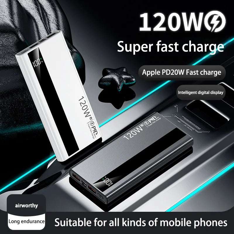 Xiaomi 120W 200000mAh Power Bank High Capacity Digital Display Fast Charging Powerbank Portable Battery Charger For iPhone Writings On The Wall 