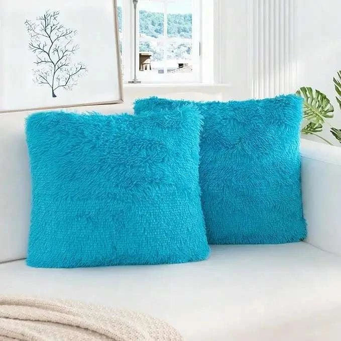Pack of 2 Luxury Faux Fur Throw Pillow Cover Deluxe Decorative Plush Pillow Case Cushion Cover for Sofa Bedroom （no pillowcore） Writings On The Wall 