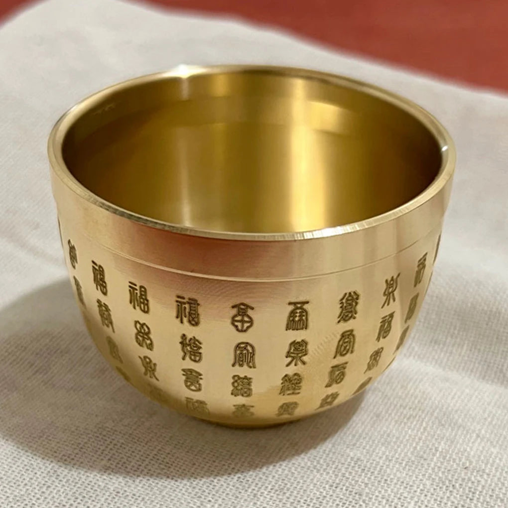 Gold Feng Shui Hundred Blessings Bowl Fine Workmanship Meaningful Gifts Copper Materials Exquisite Mini 4.5CM/6CM