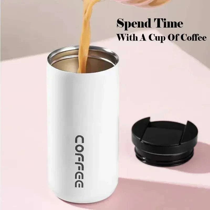 High Quality 304 Stainless Steel Travel Coffee Mug 400ML Double Wall Insulated Leak Proof Cup for Home Office Christmas Present Writings On The Wall 