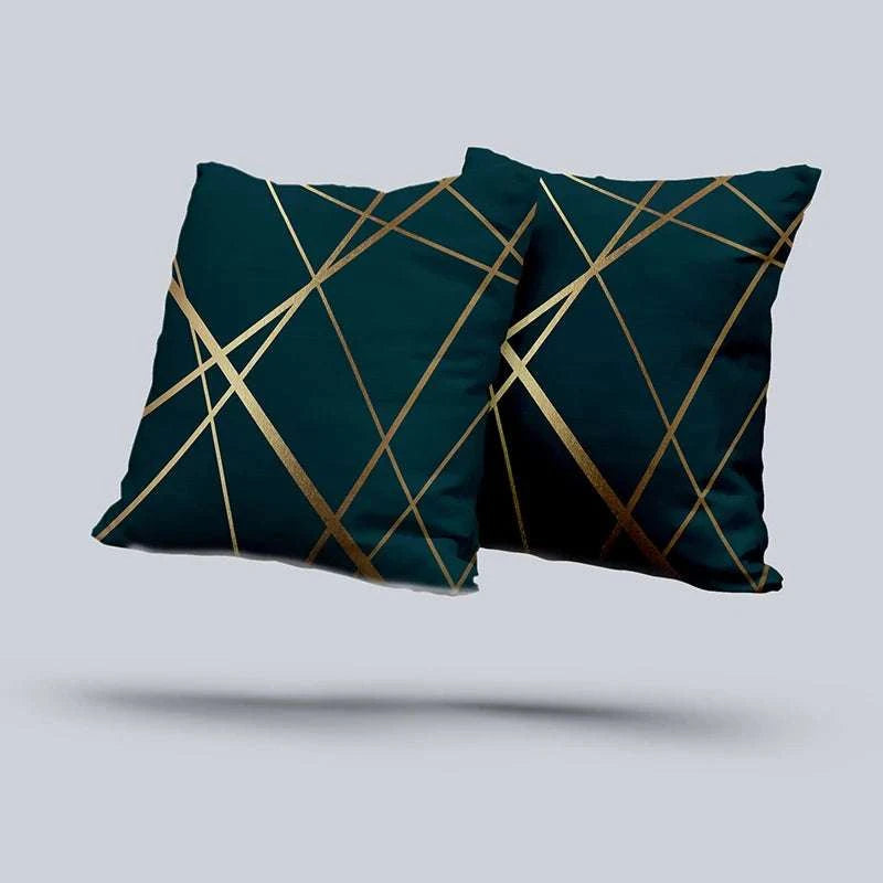 Geometric Abstraction Line printing Pillowcase Black green Cushion Cover Sofa Bedside Throw Pillowcover 45x45cm Home Decor Writings On The Wall 