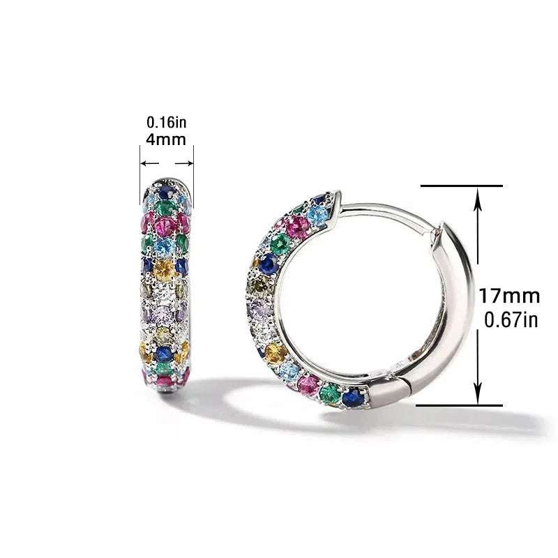 Crystal Lymphatic Drainage Earrings Colorful Crystal Round Hoop Earrings Fashion Magnetotherapy Weight Loss Slimming Jewelry Writings On The Wall 