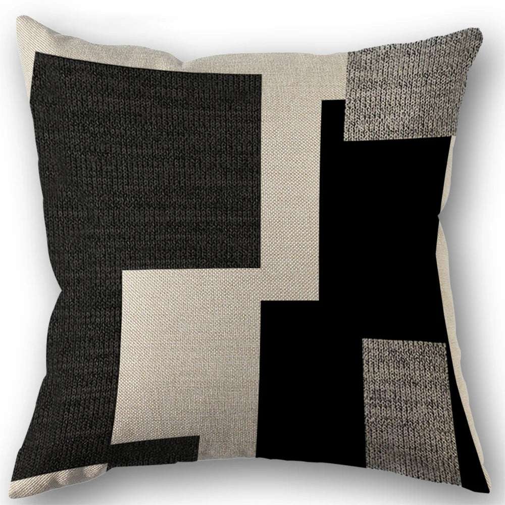 1/4pcs Abstract Geometric Throw Pillow Covers 45X45cm Modern Boho Black And White Decorative Cushion Cases Home Decor Writings On The Wall 