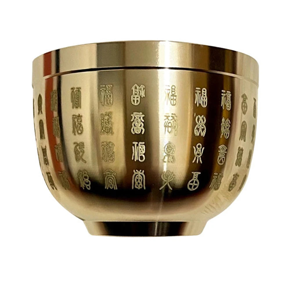 Gold Feng Shui Hundred Blessings Bowl Fine Workmanship Meaningful Gifts Copper Materials Exquisite Mini 4.5CM/6CM