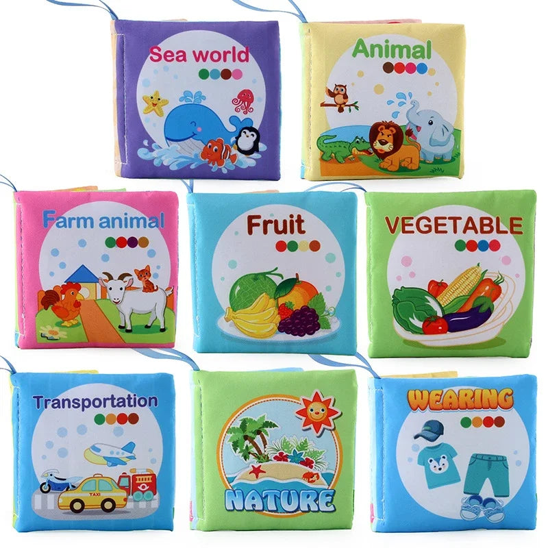 Baby Fabric Books 0-12 Monthes Educational Infant Early Learning Cloth Book Newborn Develop Cognize Reading Puzzle Toys