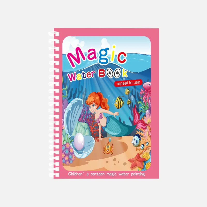 Magic Water Drawing Book Children's Montessori Reusable Coloring Book, Sensory Early Educational Learning Painting Toys for Kids