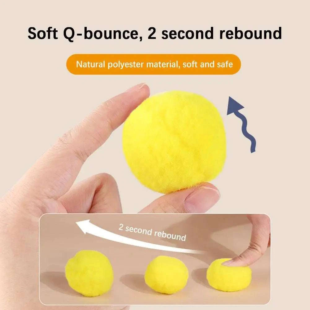 Cat Toys Interactive Launch Training Toy For Pet Kitten Creative Mini Shooting Gun Games Stretch Plush Ball Toys Pet Supplies Writings On The Wall 