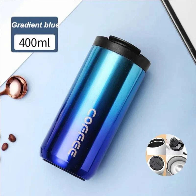 High Quality 304 Stainless Steel Travel Coffee Mug 400ML Double Wall Insulated Leak Proof Cup for Home Office Christmas Present Writings On The Wall 