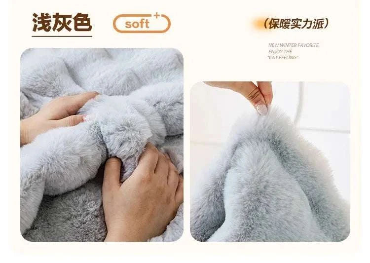 Thicken Imitation Rabbit Fur Plush Sofa Slipcover Non-slip Soft Sofa Towel Couch Cushion For Living Room Modern Home Decor Writings On The Wall 