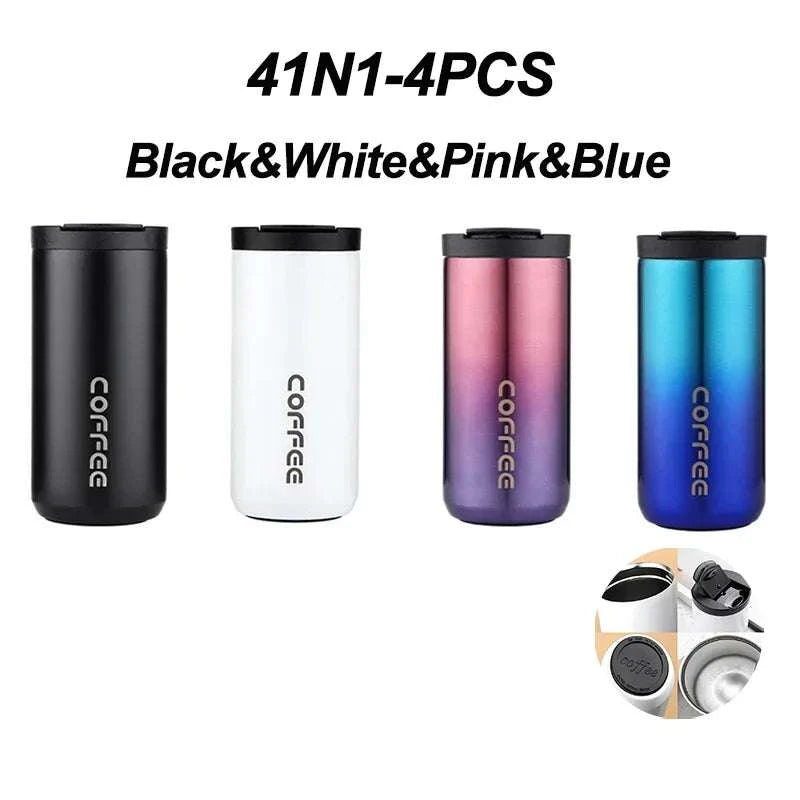High Quality 304 Stainless Steel Travel Coffee Mug 400ML Double Wall Insulated Leak Proof Cup for Home Office Christmas Present Writings On The Wall 