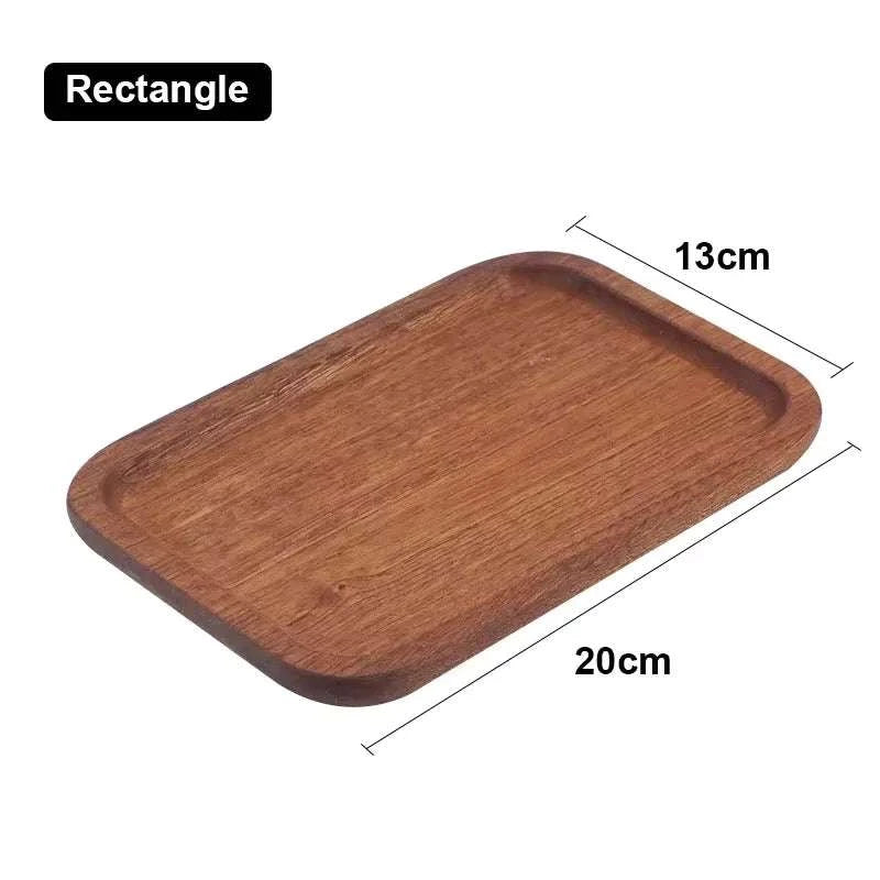Walnut Wooden Tray Ins Wind Small Wooden Plate Japanese Rectangular Dinner Plate Cake Bread Coffee Tea Solid Wood Plate Tray Writings On The Wall 