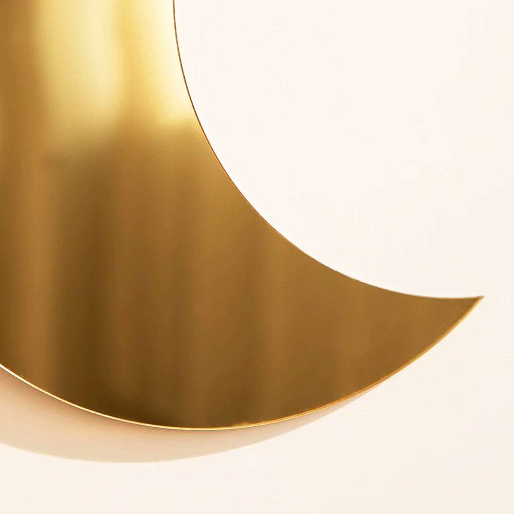Gold Moon Mirror Acrylic Makeup Mirror Hanging Decorative Mirrors for Wall Bedroom Living Room Bathroom Apartment Home Decor Writings On The Wall 