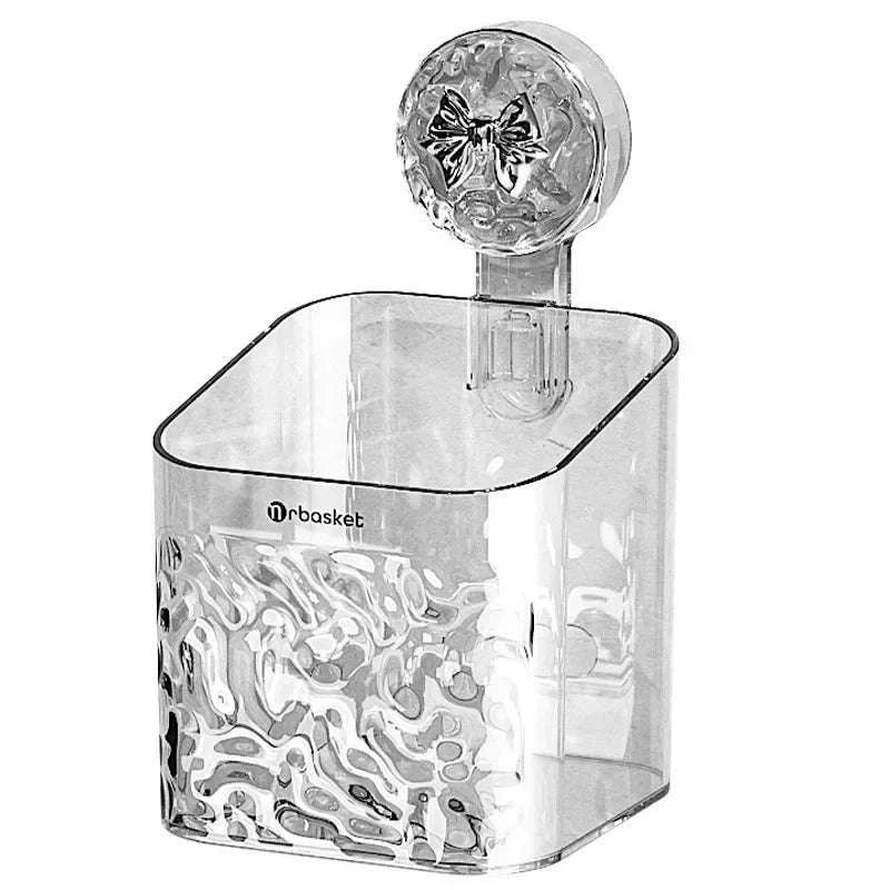 Shower Suction Cup Shelf Basket Light Glacier Pattern One Second Installation bathroom Organizer Storage Rotating to Suck Remove Writings On The Wall 