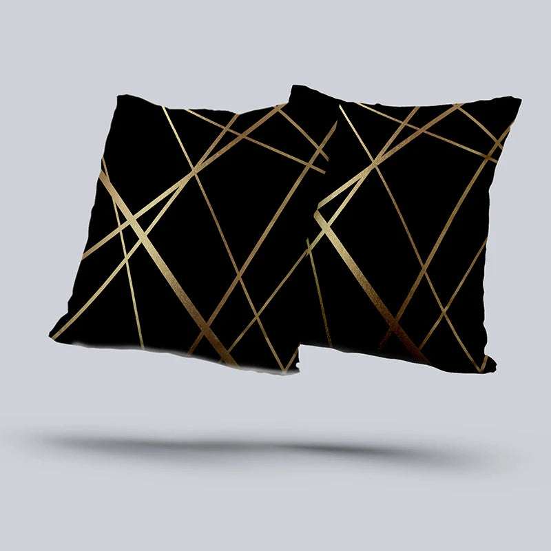 Fashion Design Velvet Cushion Cover 45x45cm Home Decor Golden Line Sofa Pillow Cover Home Pillowcase Writings On The Wall 