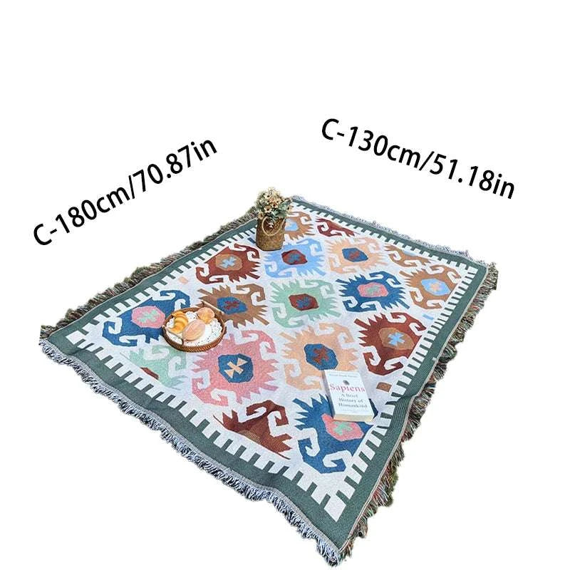 1pc Outdoor blanket, picnic mat, home bed sheet, checkered sofa, throwing camping blanket, tent mat, warm blanket, tear resistan Writings On The Wall 