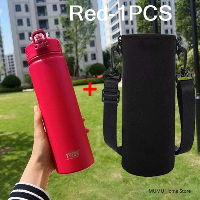 TYESO 600/750ML Thermos Bottle With Straw Stainless Steel Car Thermal Cup Sports Water Bottles Keeps Cold and Heat Thermal Mug Writings On The Wall 