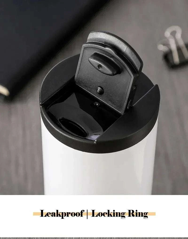 High Quality 304 Stainless Steel Travel Coffee Mug 400ML Double Wall Insulated Leak Proof Cup for Home Office Christmas Present Writings On The Wall 