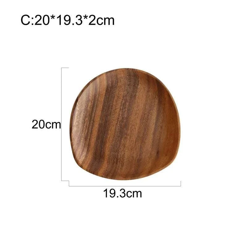 Solid Wood Dinner Plates Irregular Oval Serving Tray Fruit Dishes Dry Fruit Sushi Tea Tray Bread Wooden Plate Home Decoration Writings On The Wall 