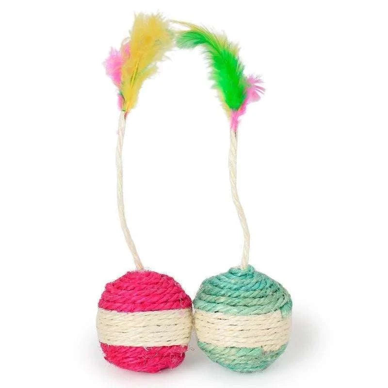 1Pc Cat Toy Sisal Scratching Ball Training Interactive Toy for Kitten Pet Cat Supplies Feather Toy Cat Toys Interactive Writings On The Wall 