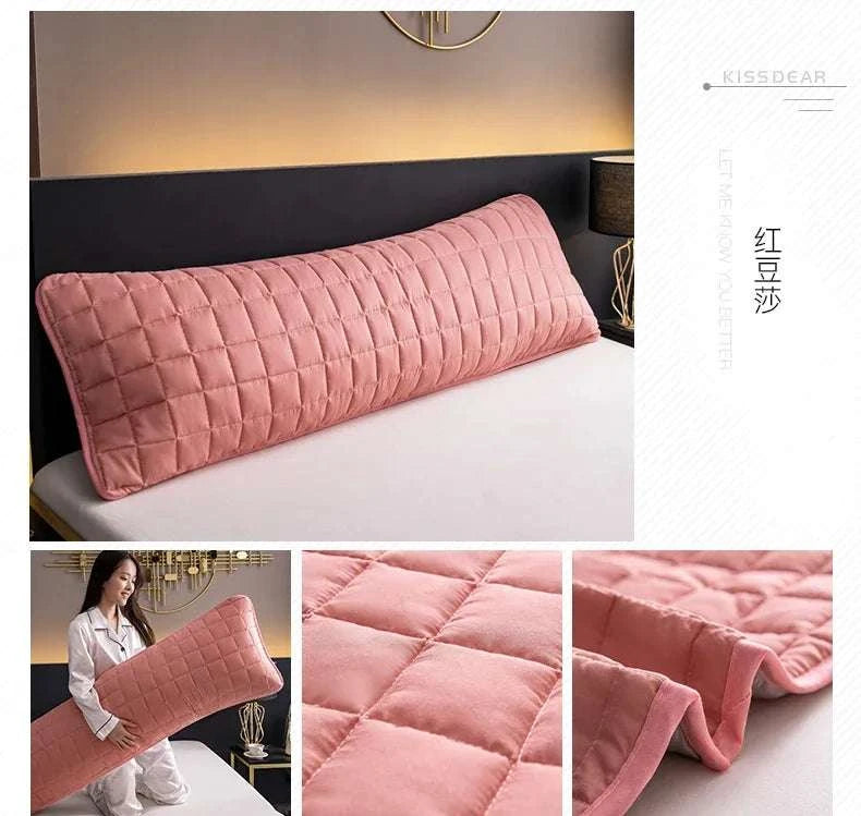 Solid Color Quilted Design Long Pillowcase Bedding Body Pillow Cover Pillow Case For Healthy Standard 48*120cm/48*150cm/48*180cm Writings On The Wall 