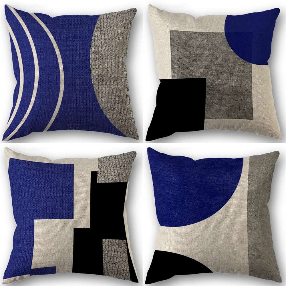 1/4pcs Abstract Geometric Throw Pillow Covers 45X45cm Modern Boho Black And White Decorative Cushion Cases Home Decor Writings On The Wall 