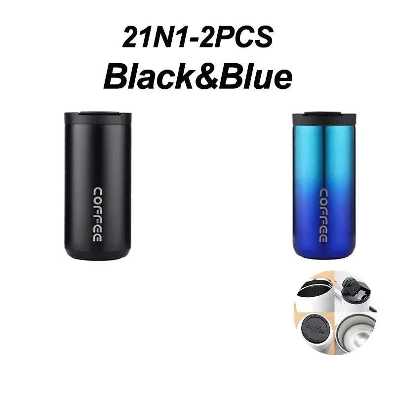 High Quality 304 Stainless Steel Travel Coffee Mug 400ML Double Wall Insulated Leak Proof Cup for Home Office Christmas Present Writings On The Wall 