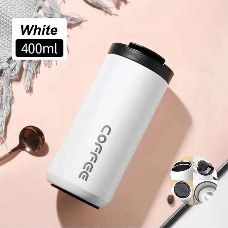 High Quality 304 Stainless Steel Travel Coffee Mug 400ML Double Wall Insulated Leak Proof Cup for Home Office Christmas Present Writings On The Wall 