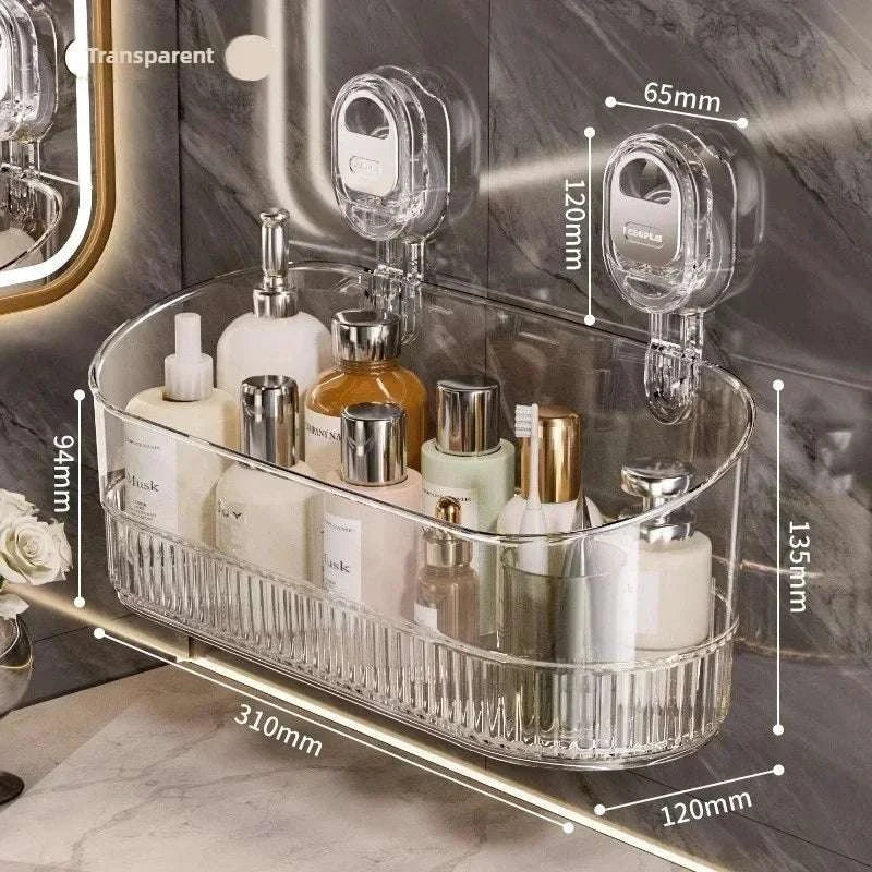 Shower Suction Cup Shelf Basket Light Glacier Pattern One Second Installation bathroom Organizer Storage Rotating to Suck Remove Writings On The Wall 