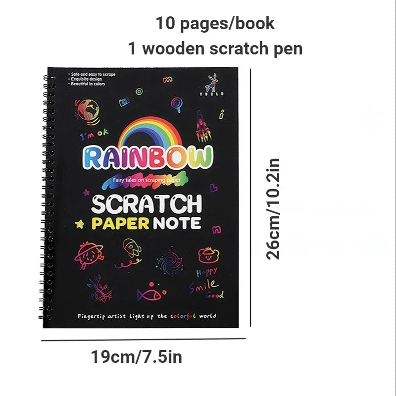 Rainbow Magic Scratch Off Paper Set for Kids Arts Scraping Painting Drawing Toys DIY Graffiti Book Montessori Educational Toys