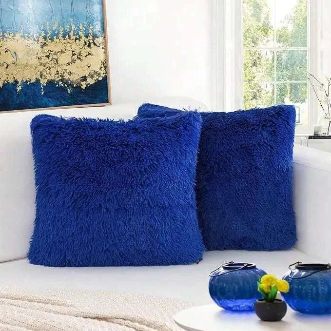 Pack of 2 Luxury Faux Fur Throw Pillow Cover Deluxe Decorative Plush Pillow Case Cushion Cover for Sofa Bedroom （no pillowcore） Writings On The Wall 