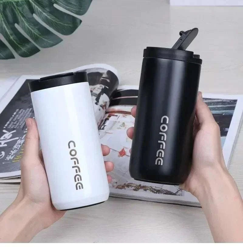 High Quality 304 Stainless Steel Travel Coffee Mug 400ML Double Wall Insulated Leak Proof Cup for Home Office Christmas Present Writings On The Wall 