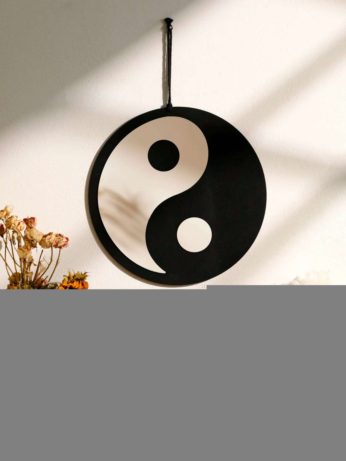 Wooden Mirror Home Decor Boho Wall Mirrors for Living Room Bedroom Tai Chi Yin Yang Wood Mirrors Room House Feng Shui Decoration Writings On The Wall 