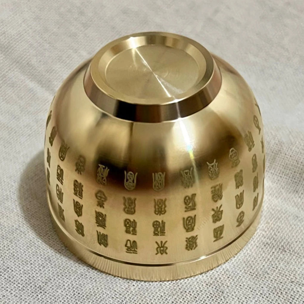 Gold Feng Shui Hundred Blessings Bowl Fine Workmanship Meaningful Gifts Copper Materials Exquisite Mini 4.5CM/6CM