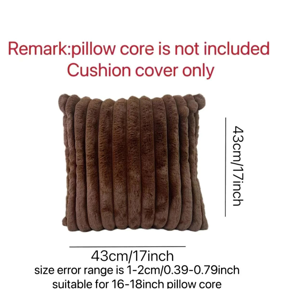 pack of 2 of artificial plush pillowcases, luxurious soft striped decorative pillowcases, suitable for sofa interiors Writings On The Wall 