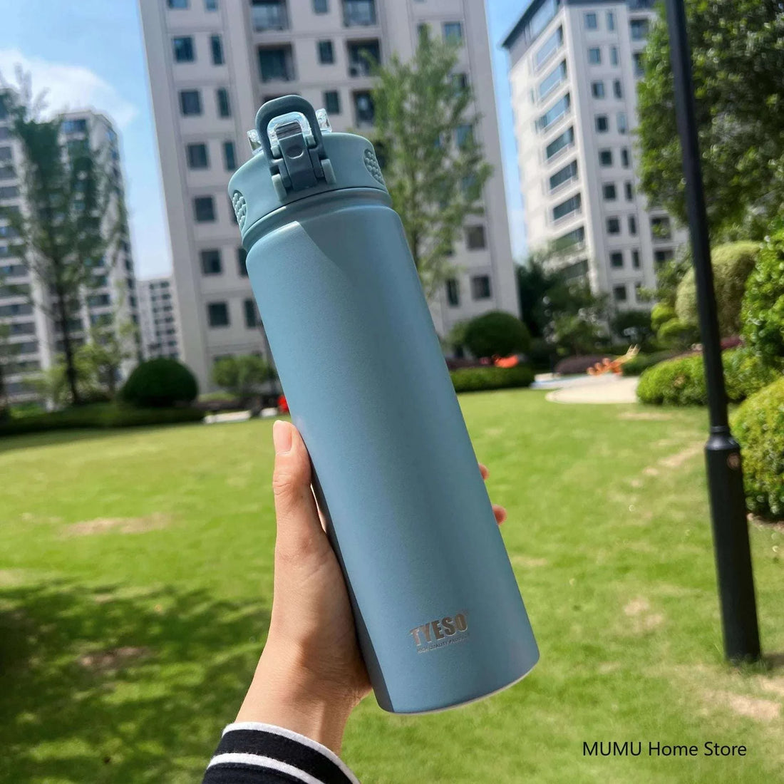 TYESO 600/750ML Thermos Bottle With Straw Stainless Steel Car Thermal Cup Sports Water Bottles Keeps Cold and Heat Thermal Mug Writings On The Wall 