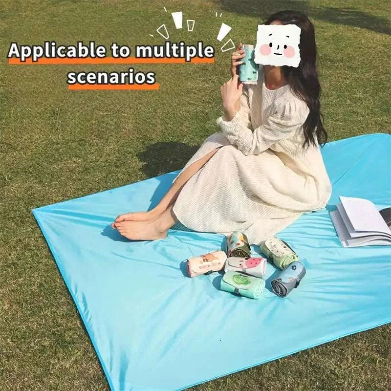 Pocket Size Waterproof Picnic Mat - Mini Foldable Beach Blanket Sand Proof Portable Outdoor Travel Mat Moisture Proof Writings On The Wall 
