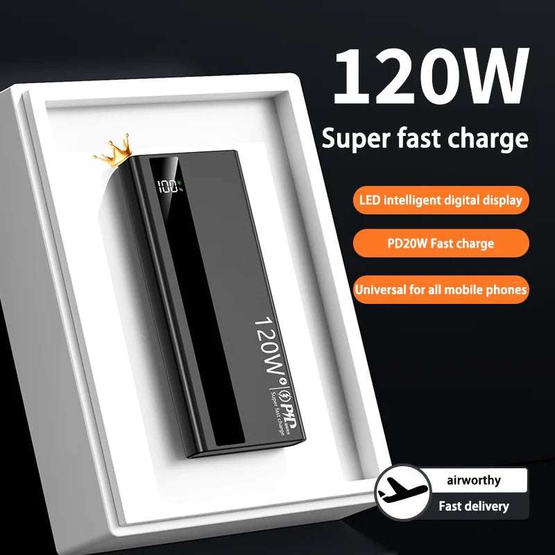 Xiaomi 120W 200000mAh Power Bank High Capacity Digital Display Fast Charging Powerbank Portable Battery Charger For iPhone Writings On The Wall 