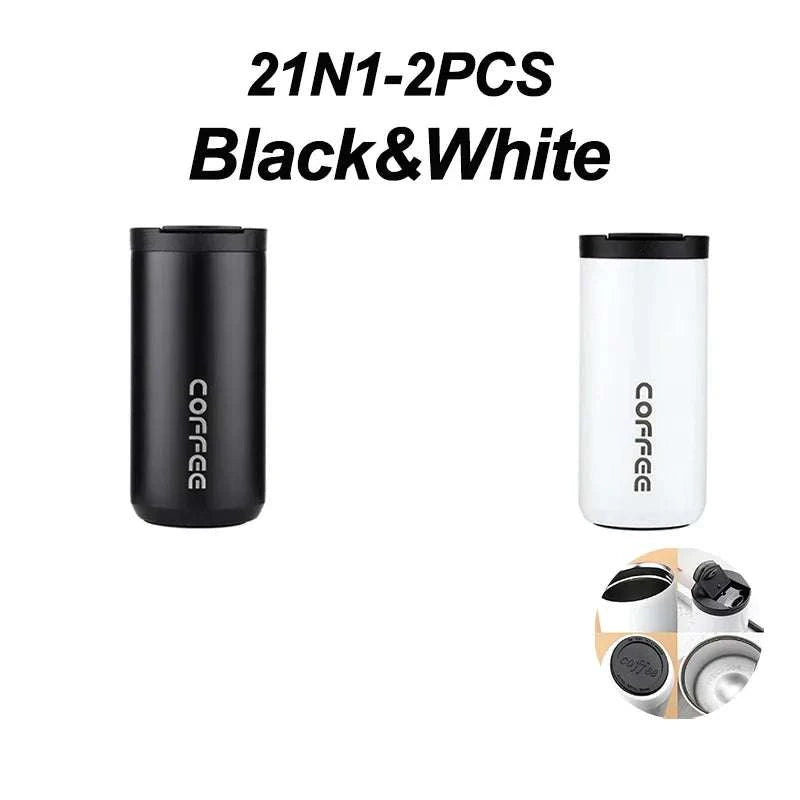 High Quality 304 Stainless Steel Travel Coffee Mug 400ML Double Wall Insulated Leak Proof Cup for Home Office Christmas Present Writings On The Wall 