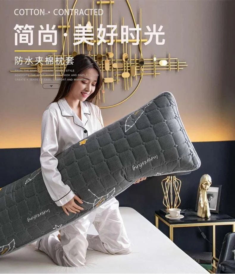 Solid Color Quilted Design Long Pillowcase Bedding Body Pillow Cover Pillow Case For Healthy Standard 48*120cm/48*150cm/48*180cm Writings On The Wall 