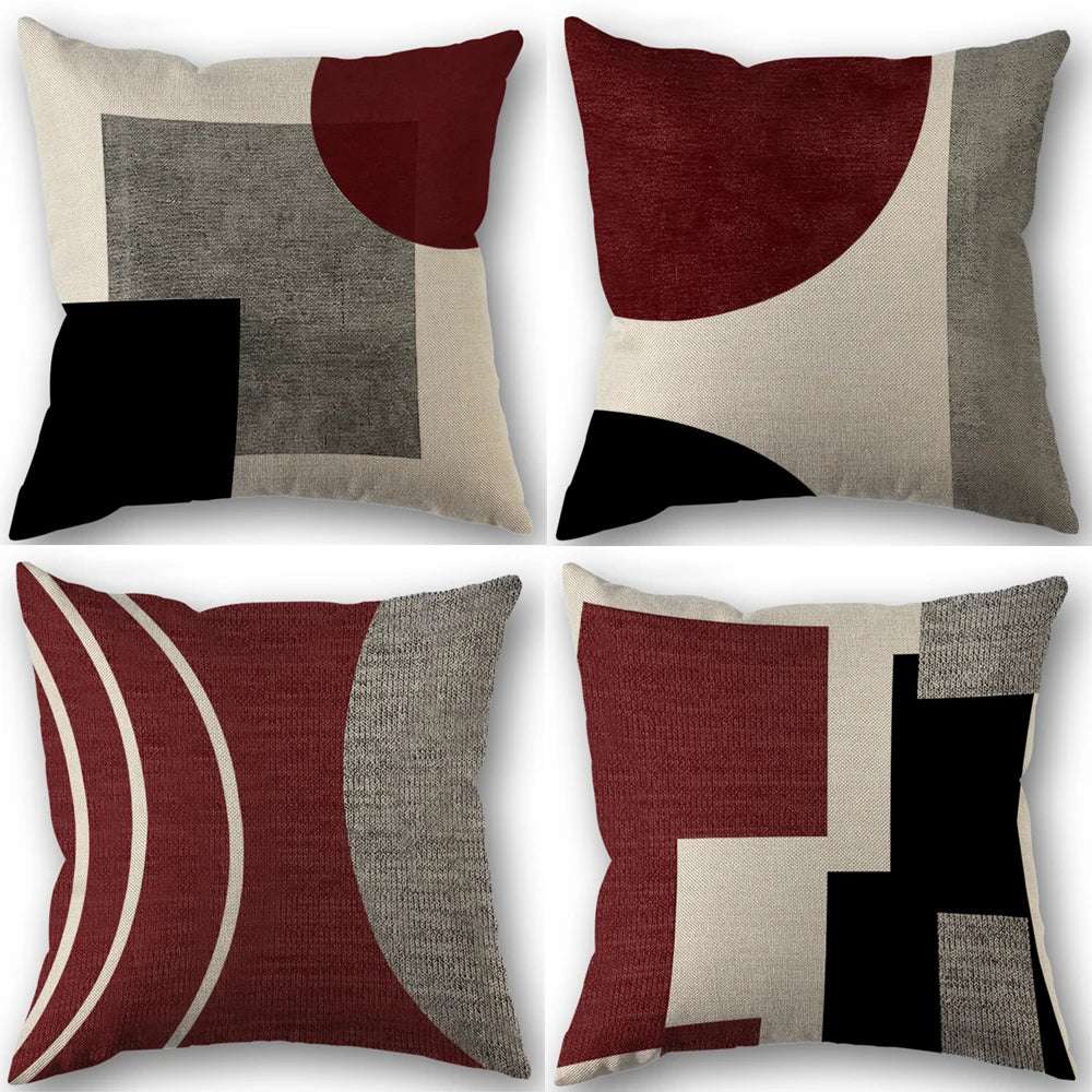 1/4pcs Abstract Geometric Throw Pillow Covers 45X45cm Modern Boho Black And White Decorative Cushion Cases Home Decor Writings On The Wall 